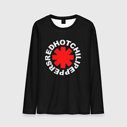 Лонгслив мужской Red Hot chili peppers logo on black, цвет: 3D-принт