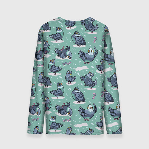 Мужской лонгслив Голуби и червяки / 3D-принт – фото 2