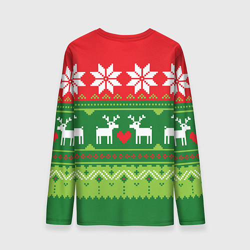 Мужской лонгслив Скандинавские новогодние олени / 3D-принт – фото 2