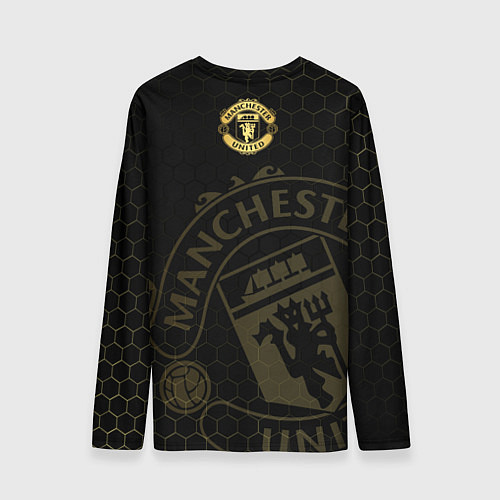 Мужской лонгслив Манчестер Юнайтед - team coat of arms / 3D-принт – фото 2