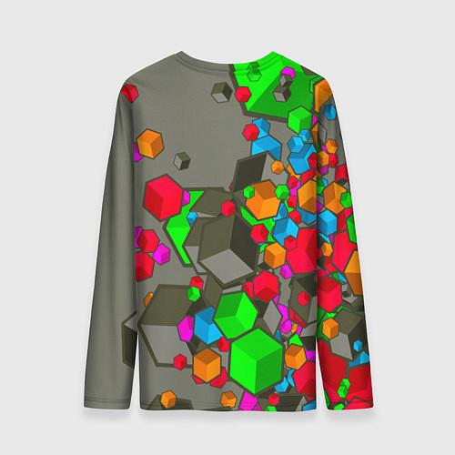 Мужской лонгслив Кубики / 3D-принт – фото 2
