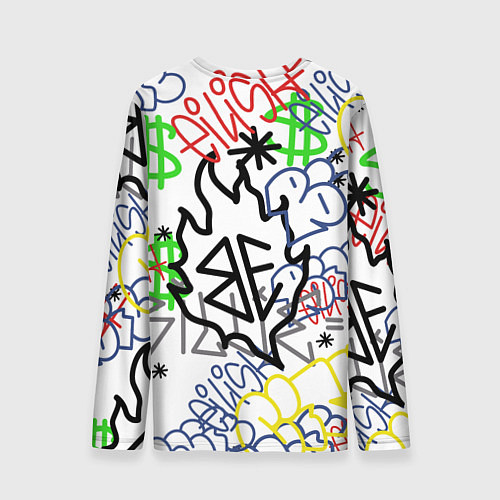 Мужской лонгслив BILLIE EILISH GRAFFITI / 3D-принт – фото 2