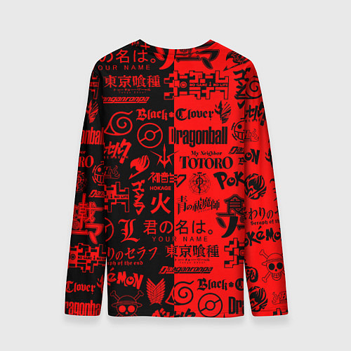 Мужской лонгслив ЛОГОТИПЫ АНИМЕ / 3D-принт – фото 2