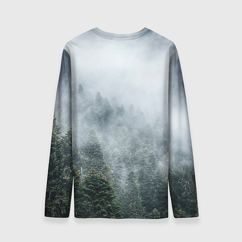 Мужской лонгслив Туманный лес / 3D-принт – фото 2