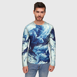 Лонгслив мужской Абстракция смешивание разводы, цвет: 3D-принт — фото 2
