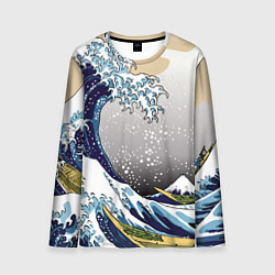 Лонгслив мужской The great wave off kanagawa, цвет: 3D-принт