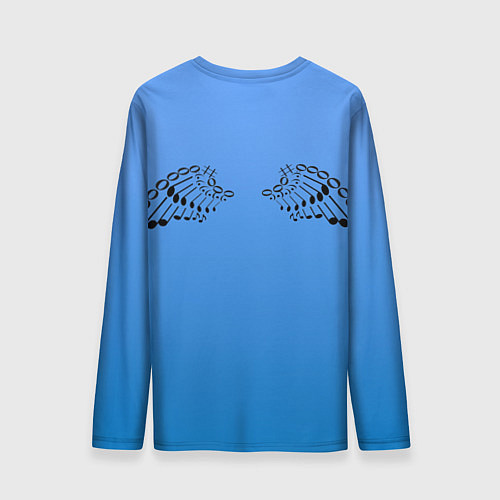 Мужской лонгслив Скрипичный ключ и крылья ноты / 3D-принт – фото 2