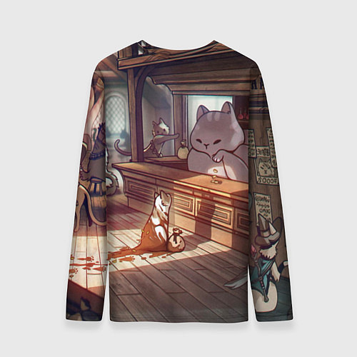 Мужской лонгслив Кошачий город / 3D-принт – фото 2