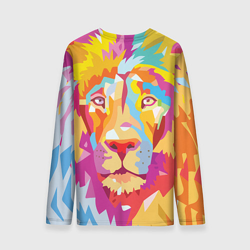 Мужской лонгслив Акварельный лев / 3D-принт – фото 2