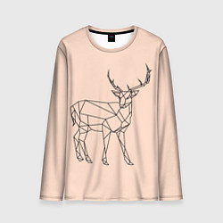 Лонгслив мужской Олень, deer, цвет: 3D-принт