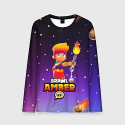 Лонгслив мужской BRAWL STARS AMBER, цвет: 3D-принт