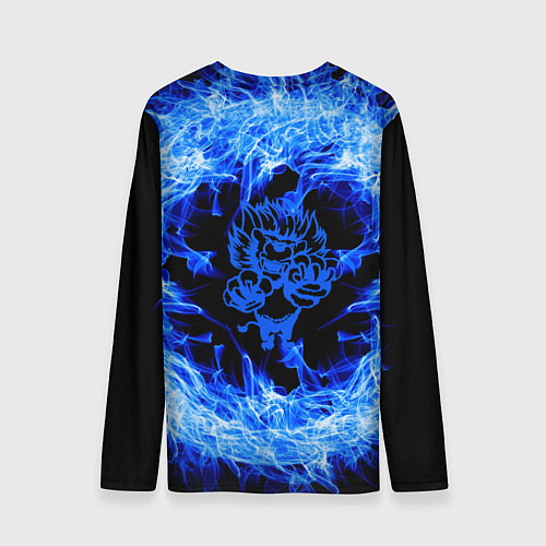 Мужской лонгслив Лев в синем пламени / 3D-принт – фото 2