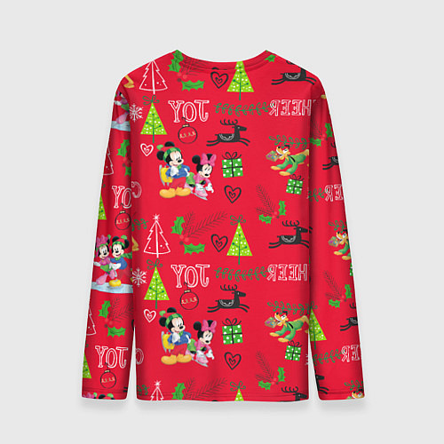 Мужской лонгслив Mickey & Minnie pattern / 3D-принт – фото 2