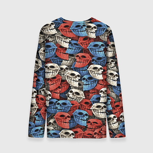 Мужской лонгслив Черепа троллей триколор / 3D-принт – фото 2
