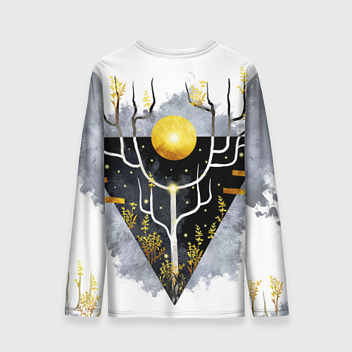 Мужской лонгслив Графит и золото: дерево жизни / 3D-принт – фото 2