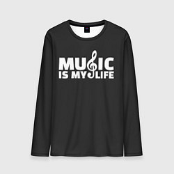 Лонгслив мужской Music is My Life, цвет: 3D-принт