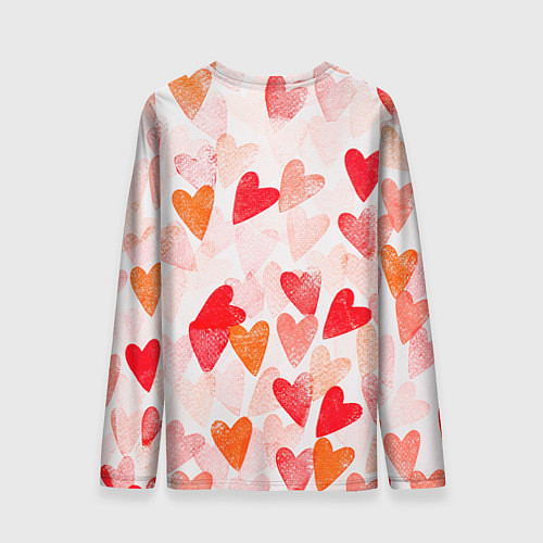 Мужской лонгслив Manizha на фоне сердечек / 3D-принт – фото 2