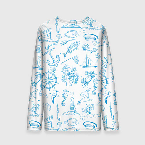 Мужской лонгслив Морская тема / 3D-принт – фото 2