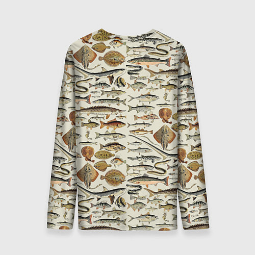 Мужской лонгслив Рыбный паттерн / 3D-принт – фото 2