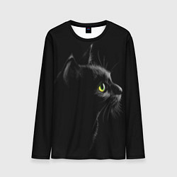 Лонгслив мужской Черный кот, цвет: 3D-принт