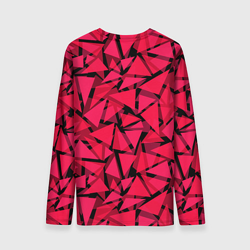 Мужской лонгслив Красно-черный полигональный / 3D-принт – фото 2