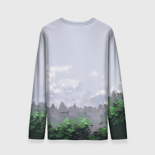 Мужской лонгслив СИРЕНОГОЛОВЫЙ ЛЕС / 3D-принт – фото 2
