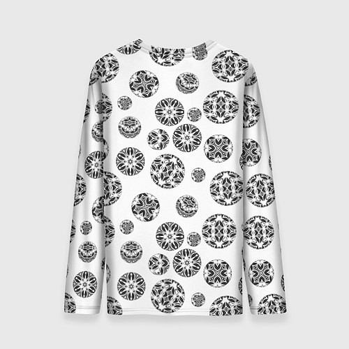 Мужской лонгслив Черно-белый геометрический узор / 3D-принт – фото 2