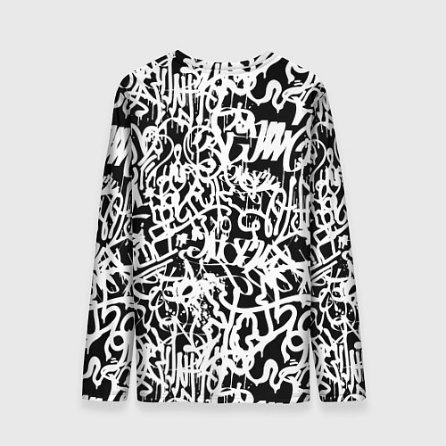 Мужской лонгслив Graffiti white on black / 3D-принт – фото 2