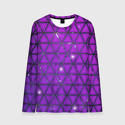 Мужской лонгслив Фиолетовые треугольники