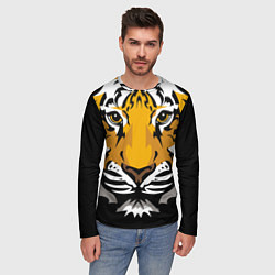 Лонгслив мужской Суровый взгляд тигра, цвет: 3D-принт — фото 2