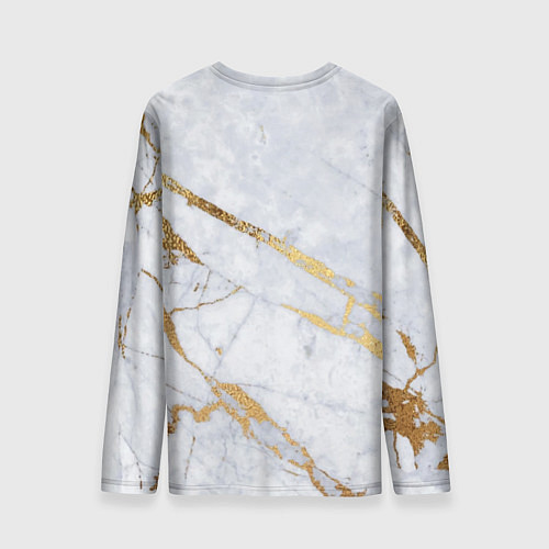 Мужской лонгслив Золото на белом / 3D-принт – фото 2