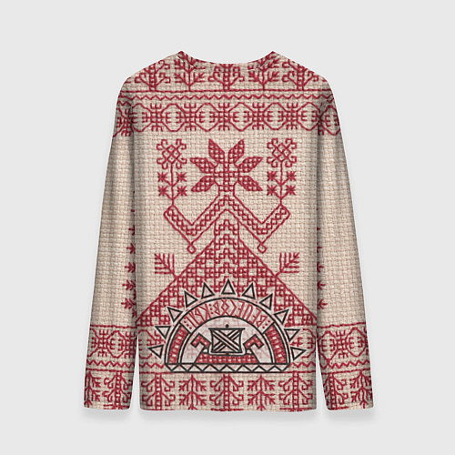 Мужской лонгслив Славянская вышивка Узоры Руси / 3D-принт – фото 2