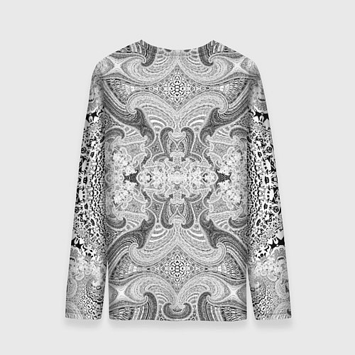 Мужской лонгслив Черно-белый абстрактный узор / 3D-принт – фото 2