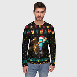 Лонгслив мужской Новогодний Майнкрафт, Minecraft, цвет: 3D-принт — фото 2