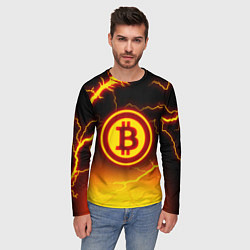 Лонгслив мужской ОГНЕННЫЙ БИТКОИН HODL IT BITCOIN, цвет: 3D-принт — фото 2
