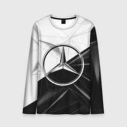 Мужской лонгслив MERCEDES-BENZ МЕРСЕДЕС-БЕНЗ BLACK AND WHITE