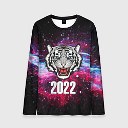 Мужской лонгслив ЧЁРНЫЙ ТИГР НОВЫЙ ГОД 2022 GRAY TIGER NEW YEAR