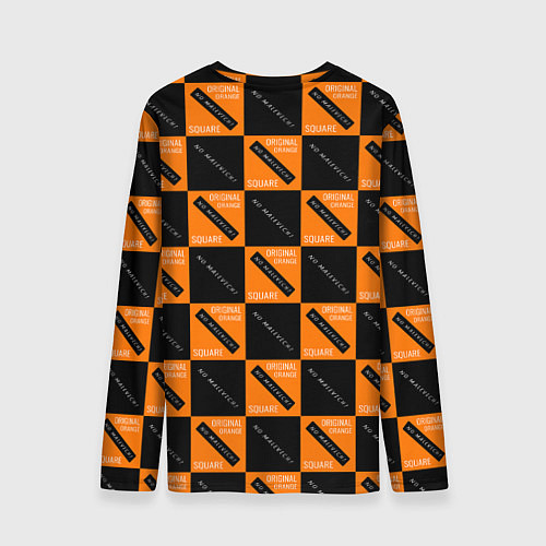 Мужской лонгслив Black Orange Squares / 3D-принт – фото 2