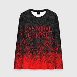 Мужской лонгслив CANNIBAL CORPSE, БРЫЗГИ КРАСОК ЧЕРЕПА