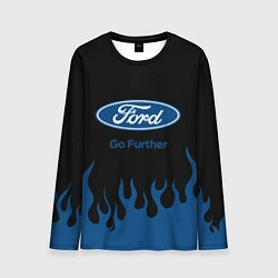 Лонгслив мужской FORD, ФОРД ОГОНЬ, цвет: 3D-принт