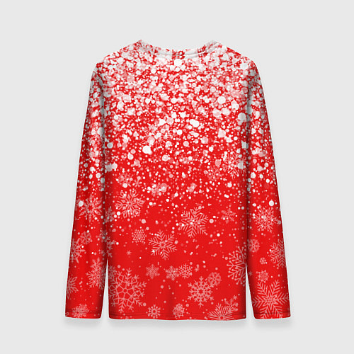 Мужской лонгслив ЗИМА БЛИЗКО, НОВЫЙ ГОД 2022 СНЕЖИНКИ И БРЫЗГИ КРАС / 3D-принт – фото 2