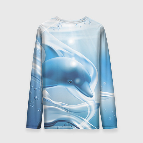Мужской лонгслив Дельфин в лазурном океане / 3D-принт – фото 2