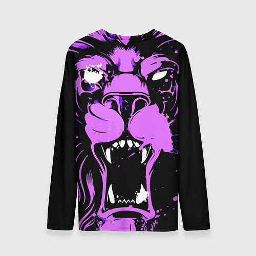 Мужской лонгслив Neon pink lion / 3D-принт – фото 2
