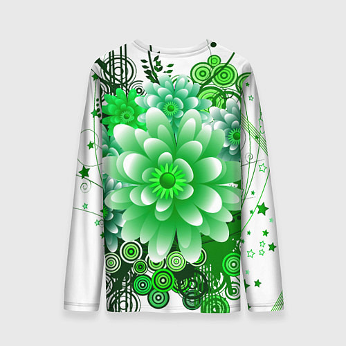 Мужской лонгслив Яркая пышная летняя зелень / 3D-принт – фото 2