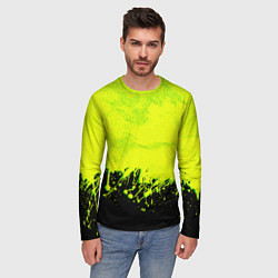 Лонгслив мужской НЕОНОВЫЕ БРЫЗГИ КРАСКИ, цвет: 3D-принт — фото 2