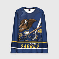 Лонгслив мужской Баффало Сейберз, Buffalo Sabres, цвет: 3D-принт