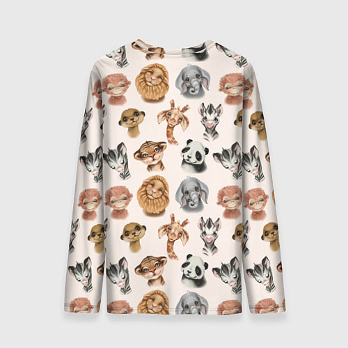 Мужской лонгслив Милые дикие животные / 3D-принт – фото 2