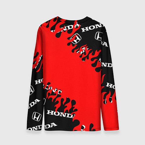Мужской лонгслив Honda нарисованный огонь / 3D-принт – фото 2