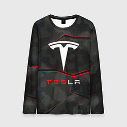 Лонгслив мужской Tesla Sport Logo, цвет: 3D-принт