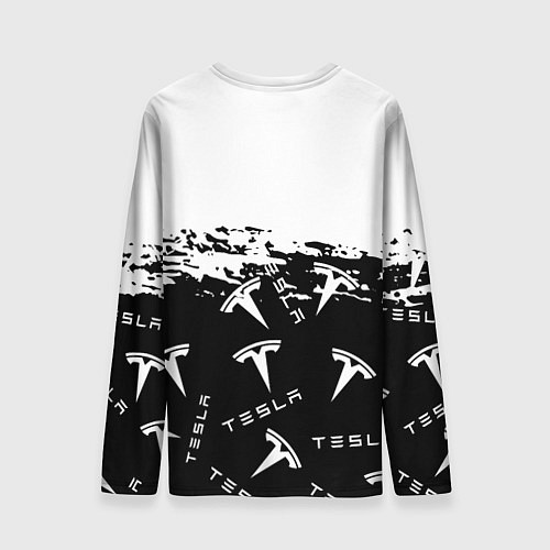 Мужской лонгслив Tesla - Black & White / 3D-принт – фото 2